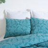 3-Piece Bedding Set 100% Cotton Plain Jacquard Bed Sheets Leaf Pattern Jacquard Quilt Cover Set