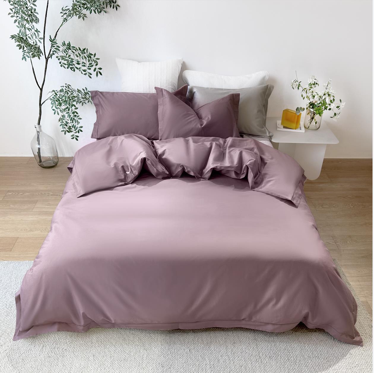 Long-Staple Cotton Luxury Solid Color Sateen Duver Cover Set