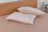 Yarn-Dyed 100% French Linen Pink Striped Ruffled Bed Sheet Set