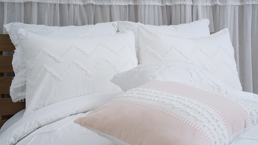 Cotton tufted chenille duvet cover set