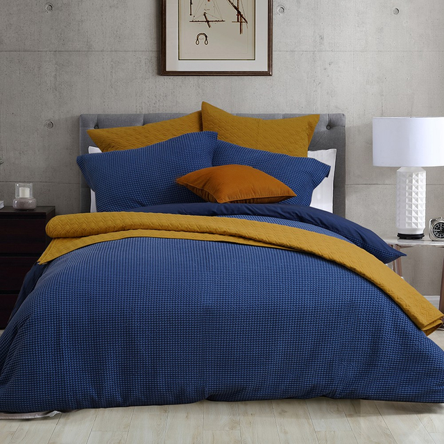 Washed Waffle Duvet Cover Set