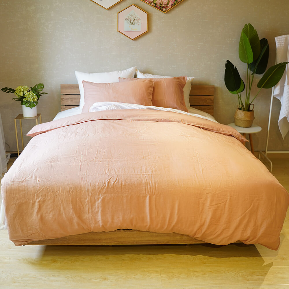 Washed Linen Look Cotton Duvet Cover Set