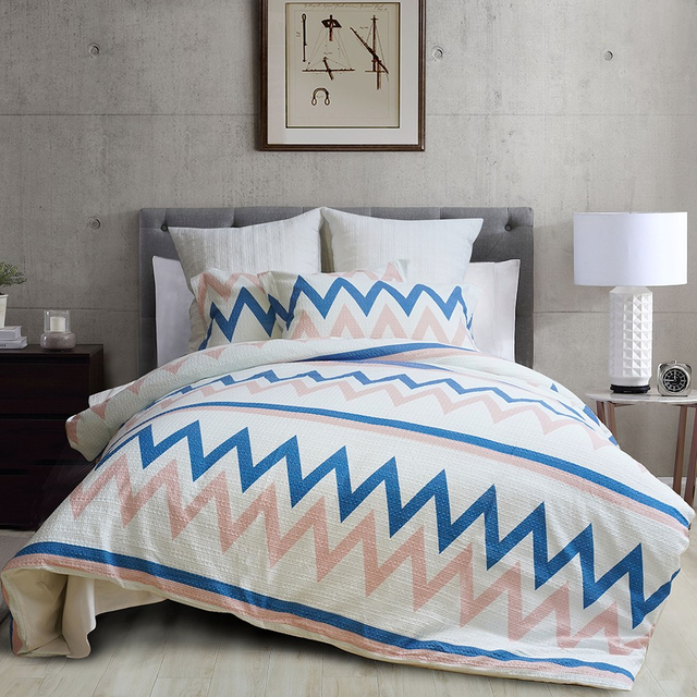 Waffle Printed Duvet Cover Set