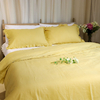 Linen Duvet Cover Set With Ruffle