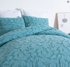 3-Piece Bedding Set 100% Cotton Plain Jacquard Bed Sheets Leaf Pattern Jacquard Quilt Cover Set